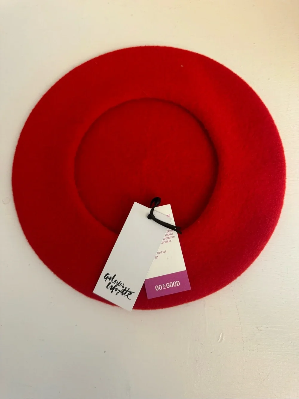 Galeries Lafayette 100% Wool Red Beret Hat Womens